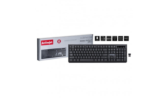 Klaviatuur Activejet K-3911W Must QWERTY