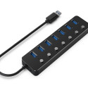 USB-jaotur GEMBIRD UHB-U3P7P-01 Must