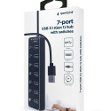 USB-jaotur GEMBIRD UHB-U3P7P-01 Must