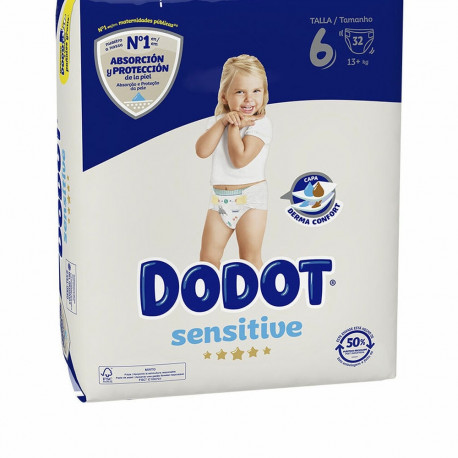 Ühekordsed mähkmed Dodot Sensitive 6 +13 kg (32 Ühikut)