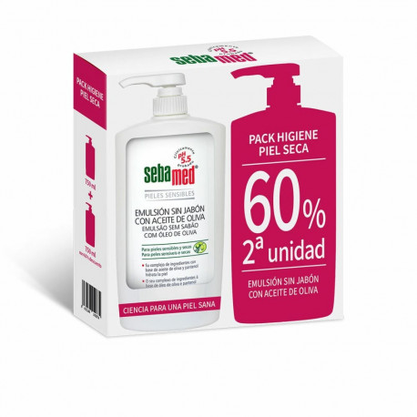 Shower Gel Without Soap Sebamed Emulsión Sin Jabón 750 ml Dry Skin Olive Oil 2 Units