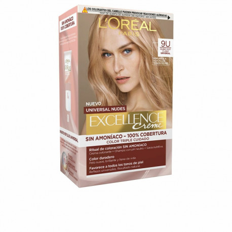 Püsivärv L'Oreal Make Up Excellence Väga hele blond Nº 9U Nº 9u-Very Light Blonde (5 Ühikut)