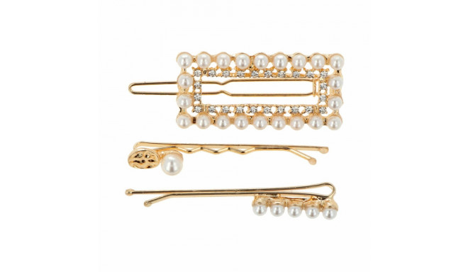 Bun hairpins Inca   Golden Beads 3 Pieces