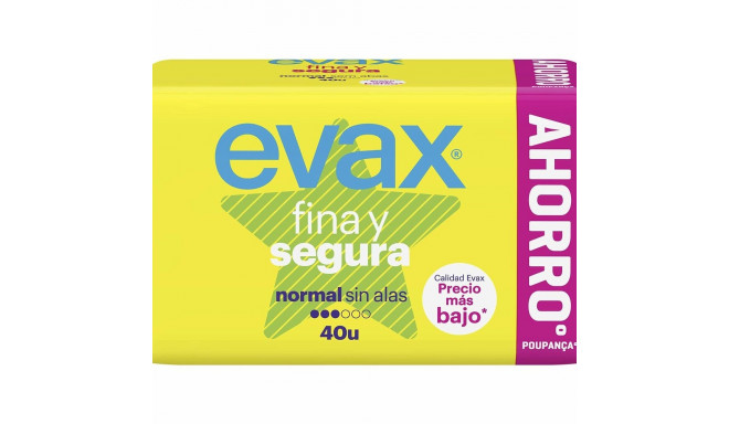 Normal sanitary pads without wings Evax Segura 40 Units