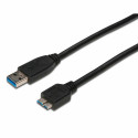 USB-kaabel-mikro USB Digitus AK-300117-003-S Must 25 cm