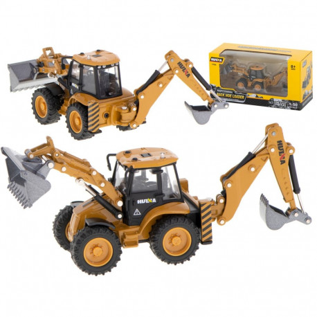 Ekskavaator-laadur buldooser koos koppaga H-toys 1704 1:50 valatud metallist mudel 1:50
