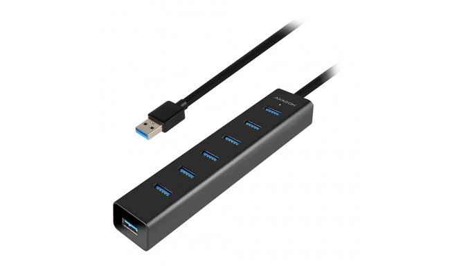 AXAGON HUE-SA7BP 7x USB3.0 ALU Charging Hub Incl. AC Adapter, Black