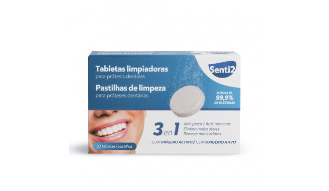 SENTI2 Tabletas Limpiadoras para Dentaduras Postizas 30 Unidades