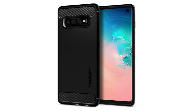 Kaitseümbris Rugged Armor, Samsung Galaxy S10, must, Spigen