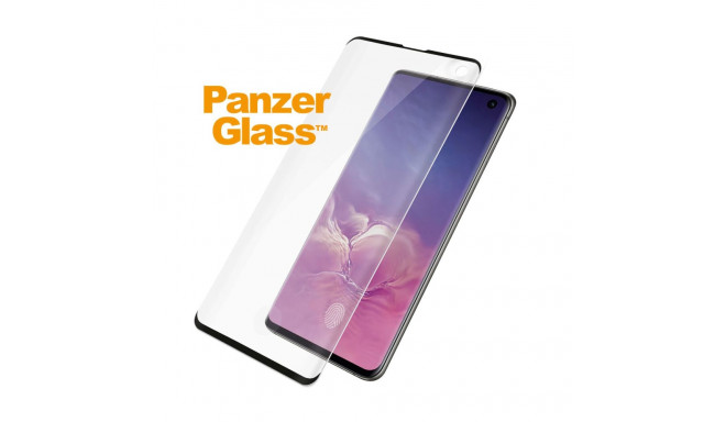 Ekraanikaitseklaas Samsung Galaxy S10, sõrmejäljetoega, ümbrisesõbralik, must, PanzerGlass
