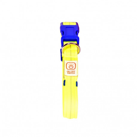 COLLAR NYLON USB FLASH LIGHT, green 30-40cm/2,5cm