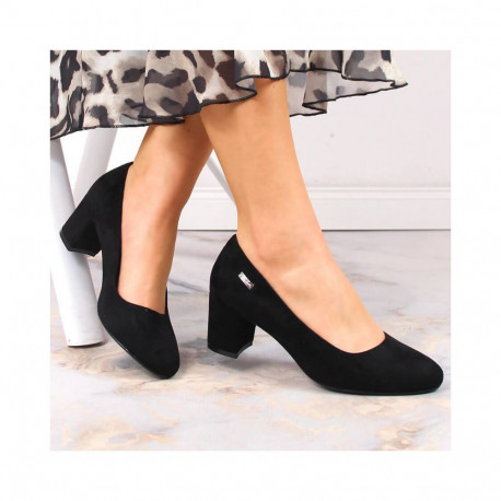 Sergio Leone W SK314D Suede Heeled Pumps Black (37)