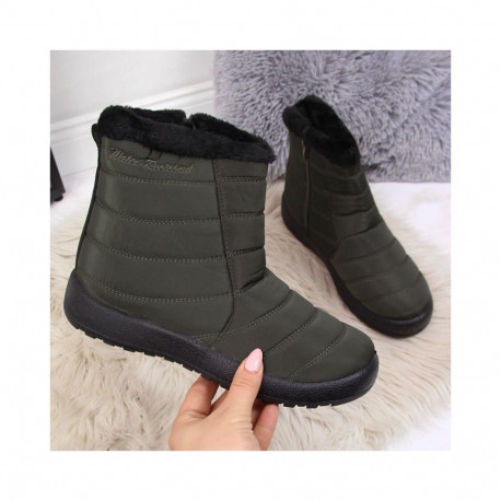 Waterproof snow boots with zipper NEWS W EVE181D khaki (37)