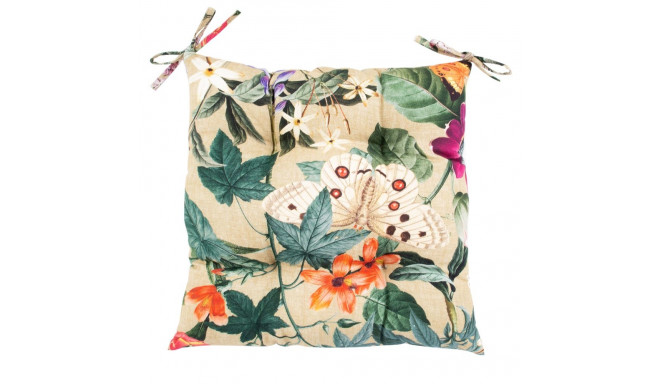 Chair pad AMAZONIA 40x40cm, beige floral