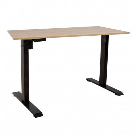 Desk ERGO with 1 motor 160x80xH71-121cm, hickory/black