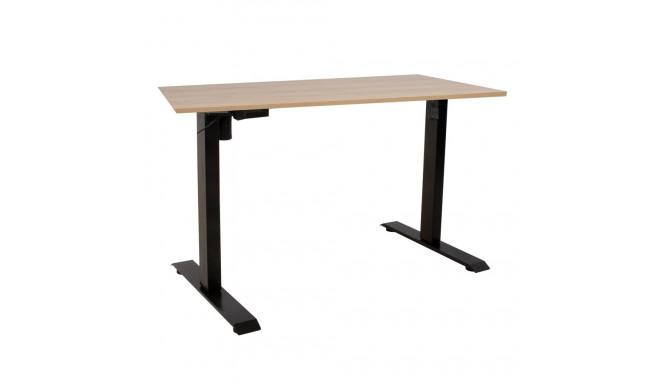 Töölaud ERGO 1-mootoriga 160x80xH71-121cm, hikkoripuu/must