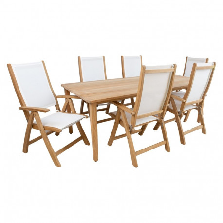 Dining set MALDIVE table, 6 foldable chairs