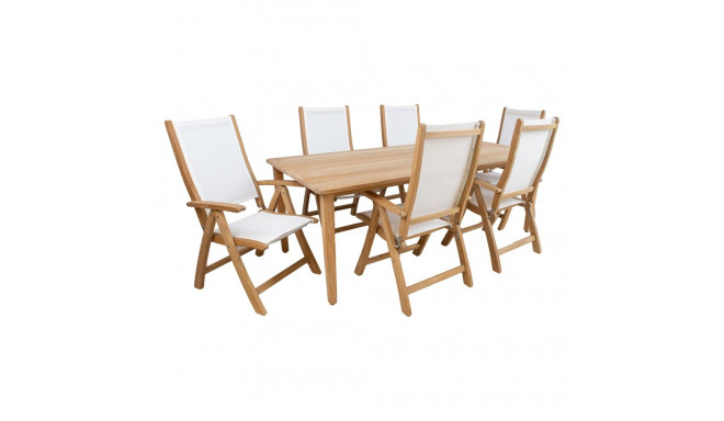 Dining set MALDIVE table, 6 foldable chairs