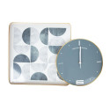 Wall clock NORA with a picture 40x60cm, grey