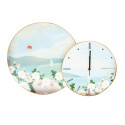 Wall clock NORA with a picture 40x60cm, flowers