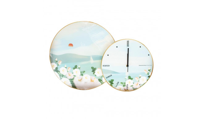 Wall clock NORA with a picture 40x60cm, flowers