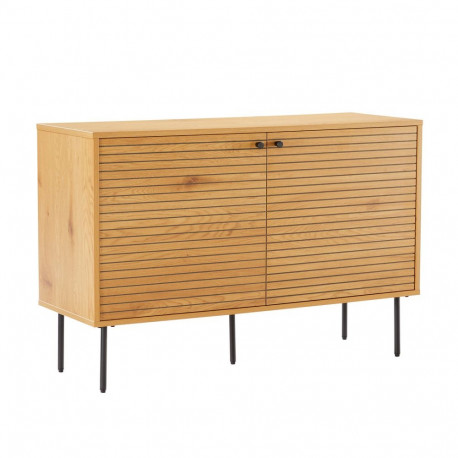 Kumode LINE 110x40xH74cm, melamins ar ozola rakstu