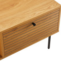 Coffee table LINE 100x50xH45cm, melamine with oak bark