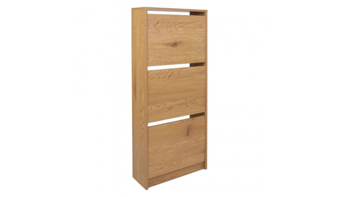 Shoe cabinet AALBORG 49x18xH122cm, oak