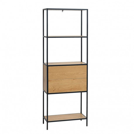 Shelf HEDVIG with a drawer 64x30xH178cm, ash/black