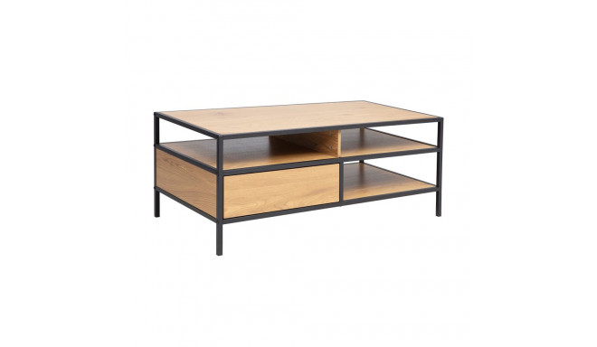 Coffee table HEDVIG with a drawer 100x50xH40cm, ash/black