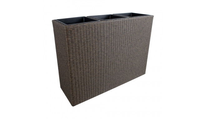 Flower box WICKER 110x39xH88cm, dark brown