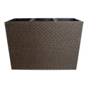 Flower box WICKER 110x39xH88cm, dark brown