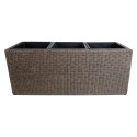 Flower box WICKER 110x39xH45cm, dark brown