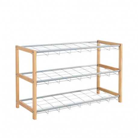 Kurpju plaukts BRODY 80x31xH50cm, 3-plaukti, sudrabs / dabas