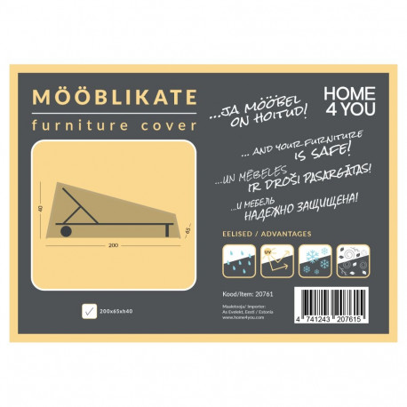 Furniture cover 200x65x40cm, weatherproof