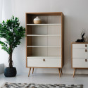 Shelf HELENA WHITE 80x40xH140cm, natural/white