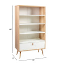 Plaukts HELENA WHITE 80x40xH140cm, MDF dabîgs/balts