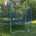 Trampoline with enclosure and green pad 426x274cm