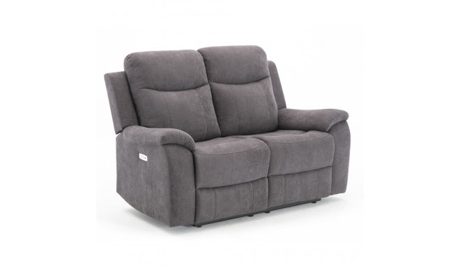 Recliner sofa MILO 2-seater with electric mechanism grey