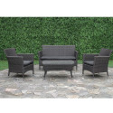 Garden furniture set WATERS table, sofa and 2 chairs, grey