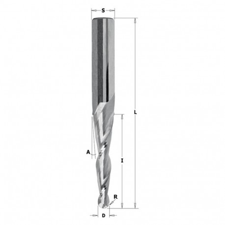 Spiraalfrees, kooniline HM D=3.2x50x90 S=8 RH