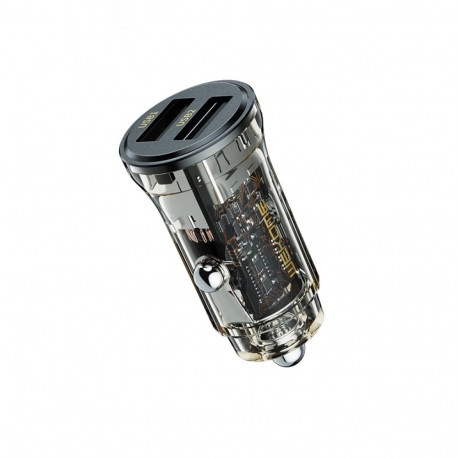 WEKOME WP-C40 Vanguard Series - Ładowarka samochodowa 2 x USB-A Fast Charging 15W (Czarny / Przezroc