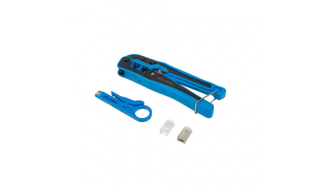 NETWORK TOOLKIT WITH CRIMPING TOOL, STRIPPING TOOL, CONNECTORS RJ45 SHIELDED AND UNSHIELDED LANBERG