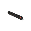 POWER STRIP LANBERG 3M 5X SCHUKO OUTLETS WITH CIRCUIT BREAKER QUALITY-GRADE COPPER CABLE BLACK