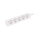 POWER STRIP LANBERG 1.5M 5X FRENCH OUTLETS QUALITY-GRADE COPPER CABLE WHITE
