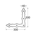 DECORATIVE CORNER 89932 300X40X4.0MM BLA