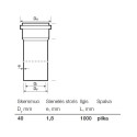 PIPE WITH SOCKET S&W 40X1,8X1000 PP,GREY