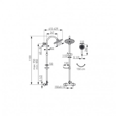 SHOWER SET THERMOSTAT MIXER NP71-TRM7U