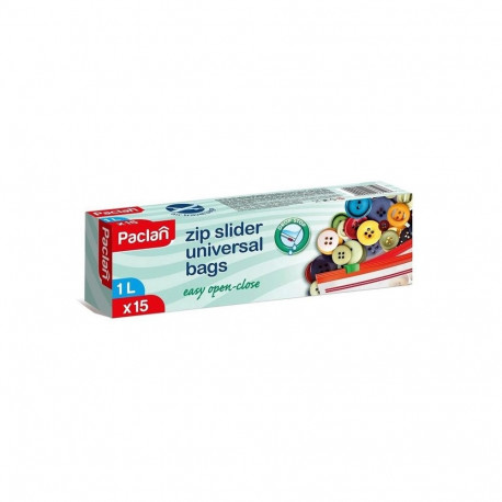 ZIP SLIDER FREEZER BAGS 1LX15PCS 137106