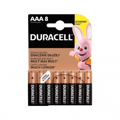 BATTERIES DURACELL AAA, LR03, 8 PCS.